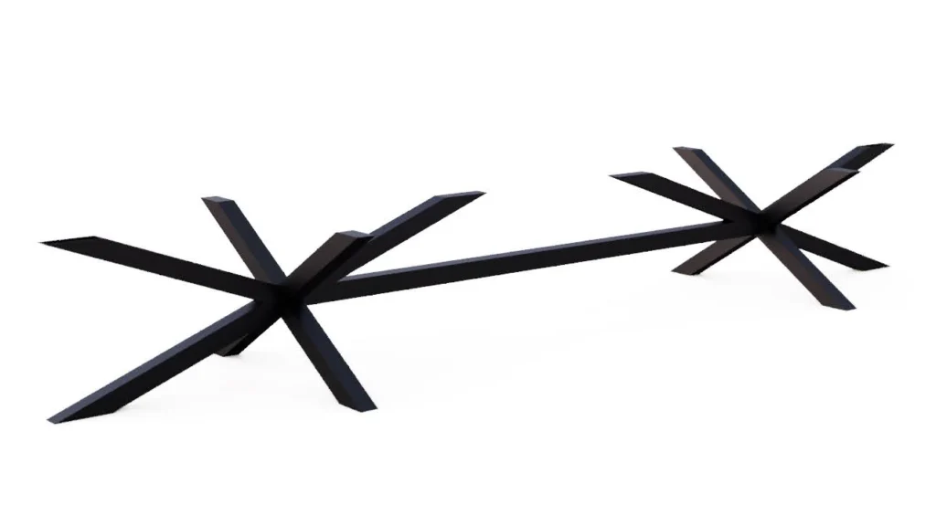 Stalen onderstel voor grote lange vergadertafel